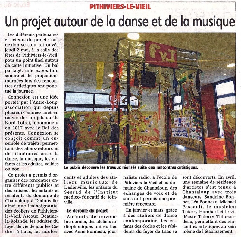 Projet CONNEXION(S) – Article extrait du « Courrier du Loiret »